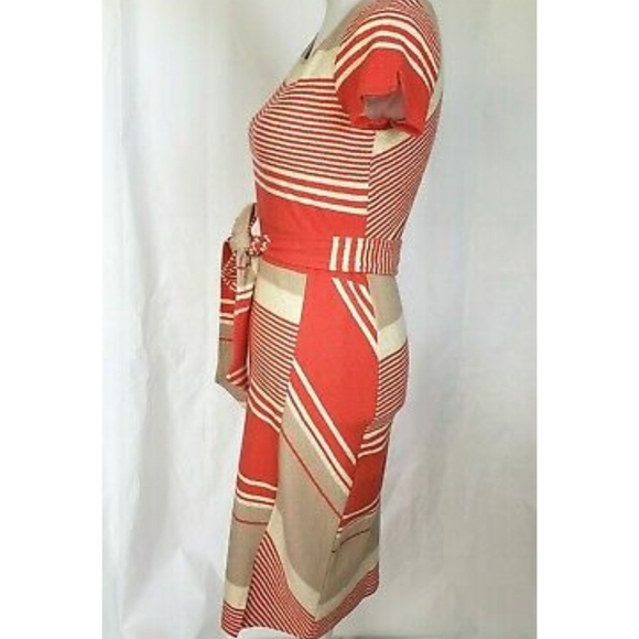 Anthropologie Lilka Sorella Orange Striped Dress - Picture 4 of 5